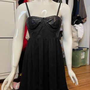 alice + olivia leather bustier dress xs